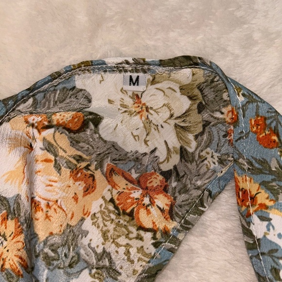 😍Shein Floral Dress with Blue and Orange Accents size medium - Picture 6 of 6